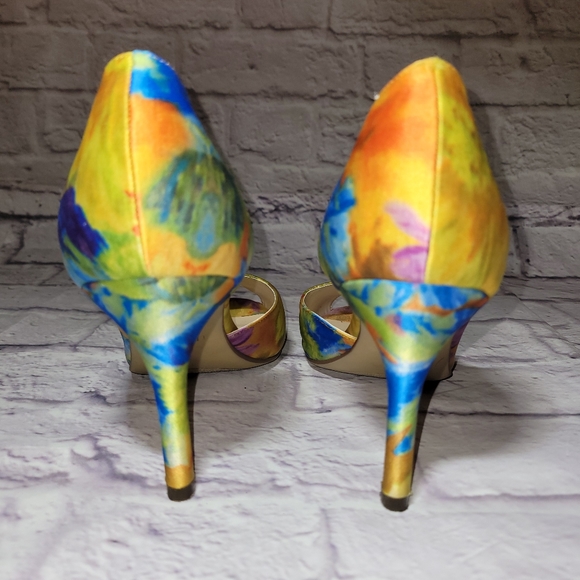 Unisa Multi Color Fabric Peep Toe Heels - Picture 6 of 9